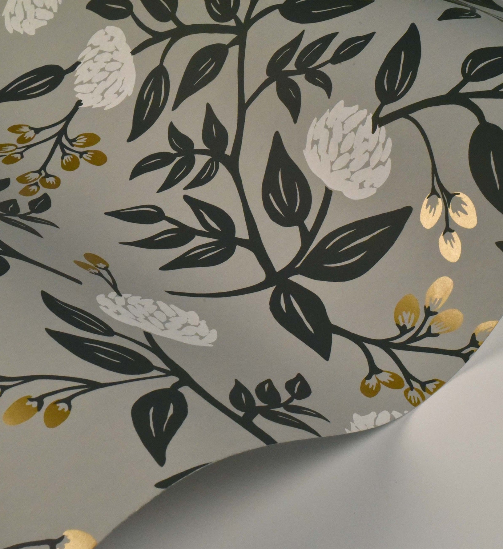Peonies Wallpaper - Grey - Image 3