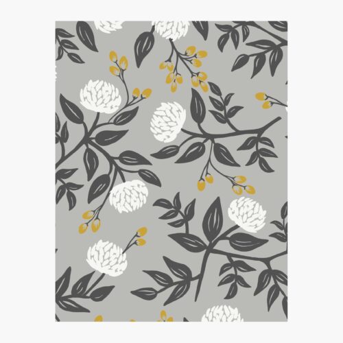 Peonies Wallpaper Sample - Grey