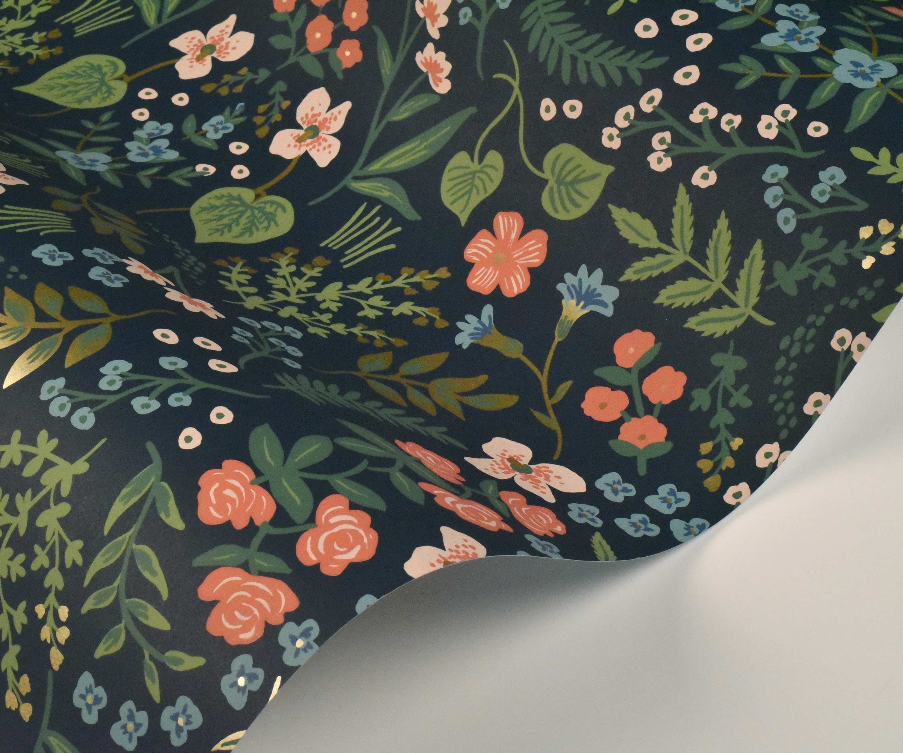 Wildwood Wallpaper Sample - Navy - Image 2