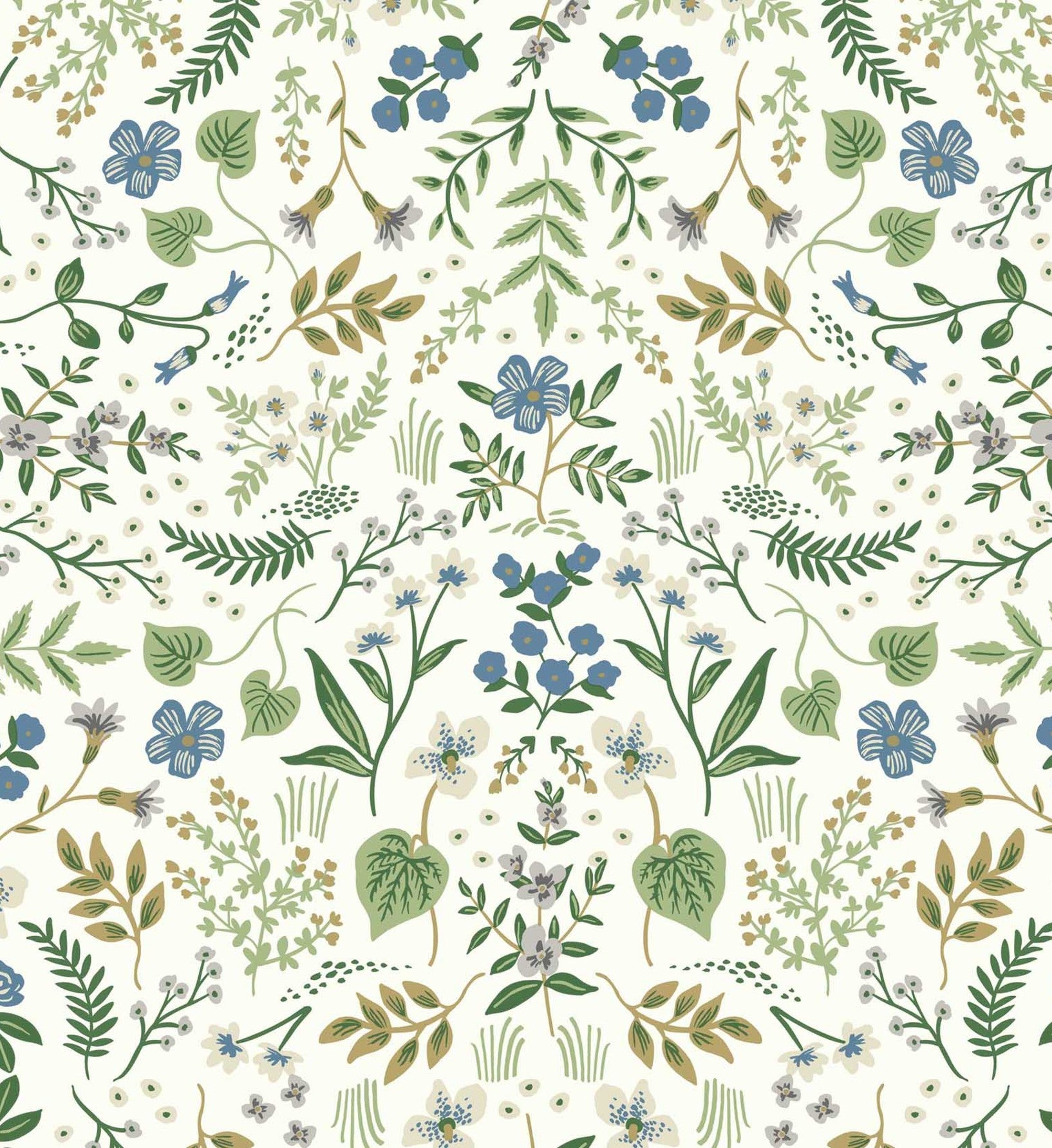 Wildwood Wallpaper - Blue & Green - Image 4