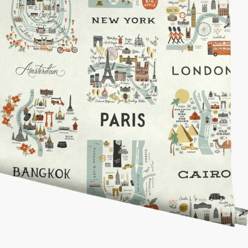 City Maps Wallpaper - Mint