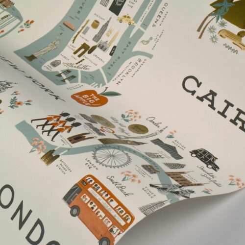 Alternative view of City Maps Wallpaper Sample - Mint