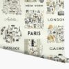 City Maps Wallpaper - Grey & Gold