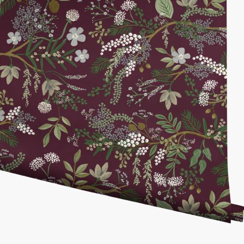 Juniper Forest Wallpaper - Burgundy