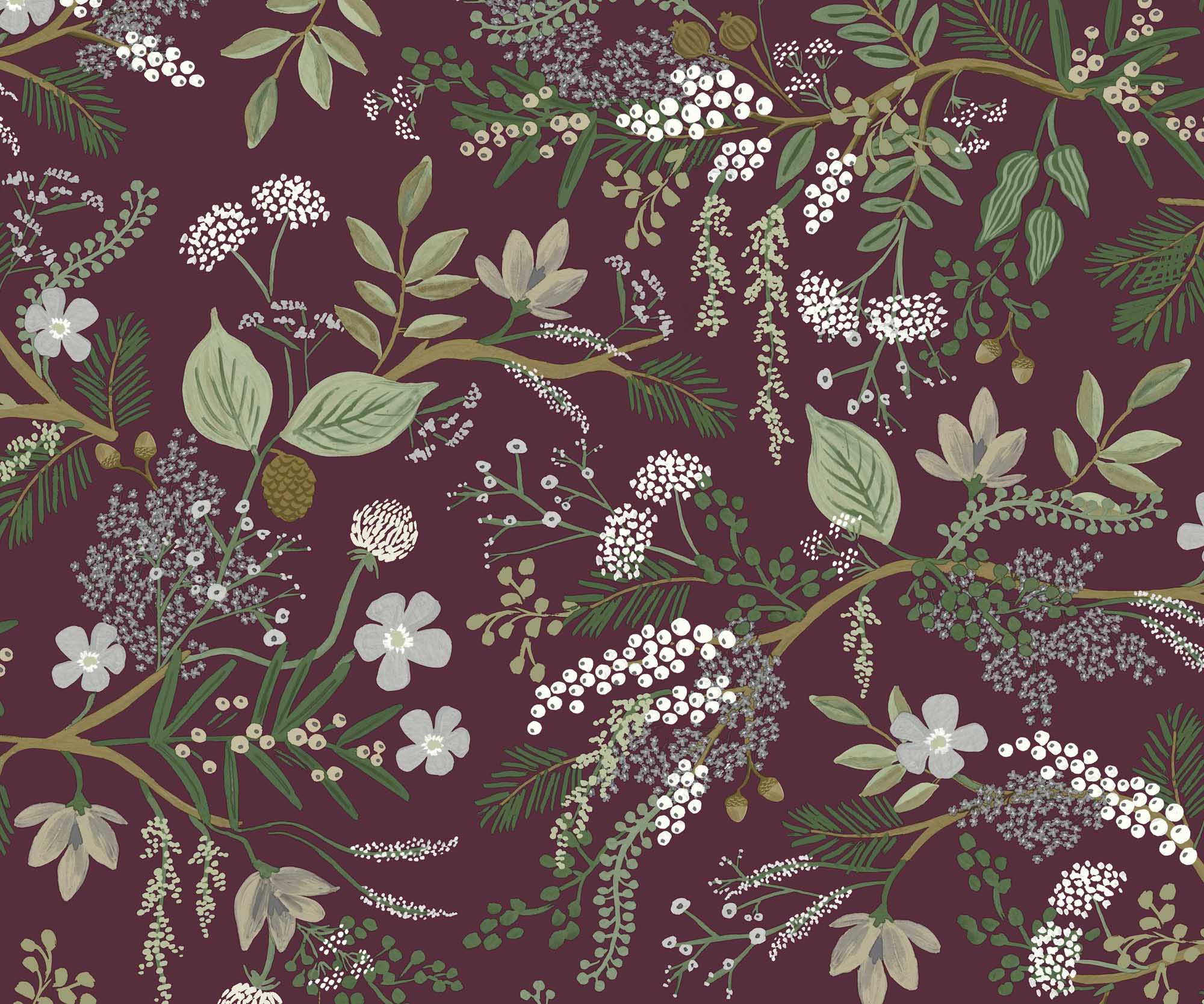 Juniper Forest Wallpaper - Burgundy - Image 3