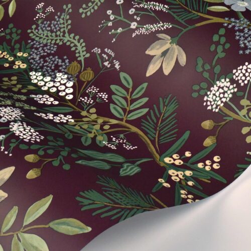 Alternative view of Juniper Forest Wallpaper Sample - Burgundy