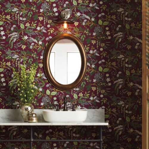 Alternative view of Juniper Forest Wallpaper - Burgundy