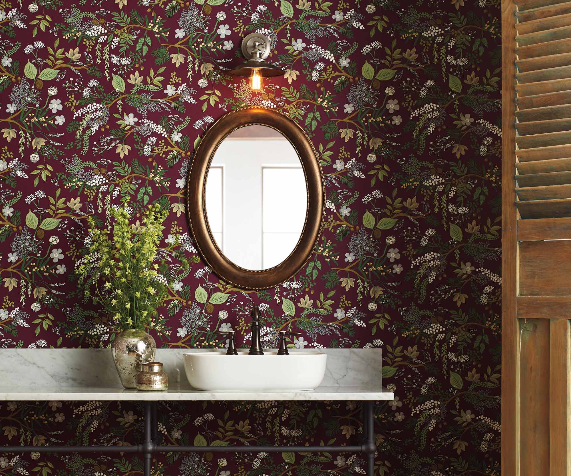 Juniper Forest Wallpaper - Burgundy - Image 2