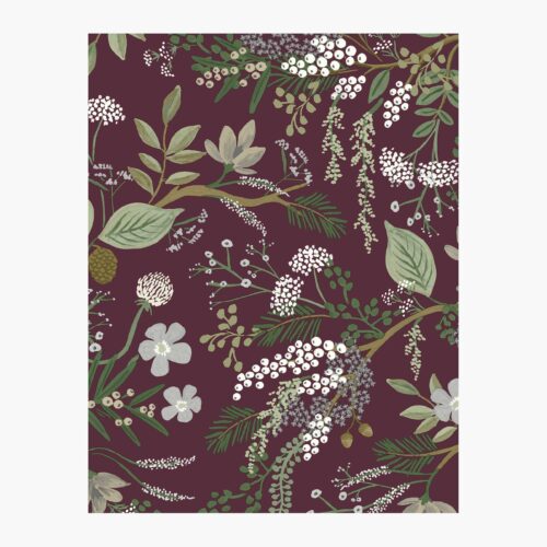 Juniper Forest Wallpaper Sample - Burgundy