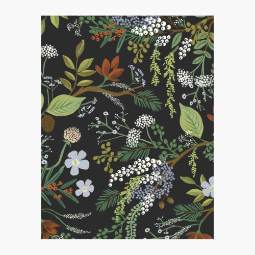 Juniper Forest Wallpaper Sample - Black