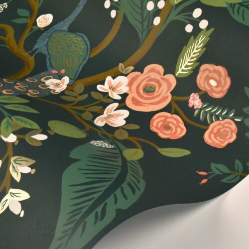 Alternative view of Peacock Wallpaper Sample - Emerald