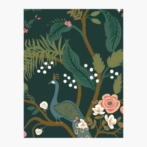 Peacock Wallpaper Sample - Emerald
