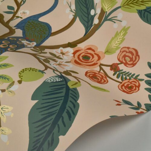 Alternative view of Peacock Wallpaper Sample - Blush