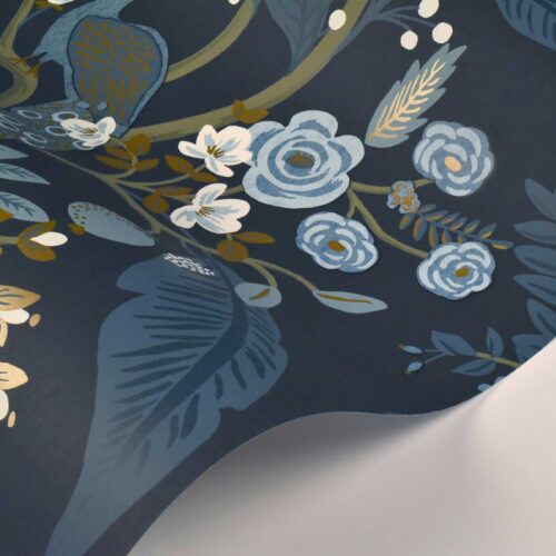 Alternative view of Peacock Wallpaper Sample - Navy