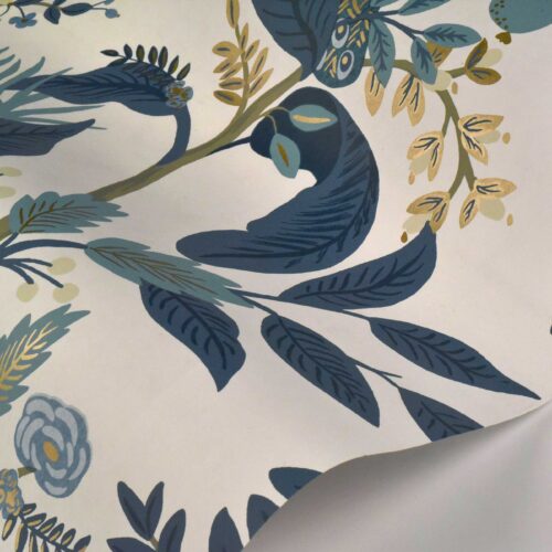 Alternative view of Peacock Wallpaper Sample - Blue & White