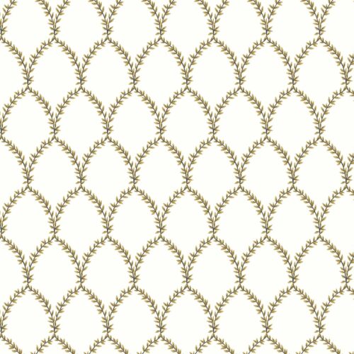 Alternative view of Laurel Wallpaper - Metallic Gold & White