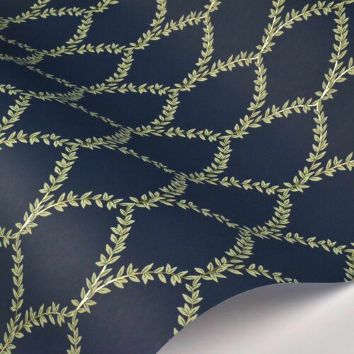 Alternative view of Laurel Wallpaper Sample - Navy