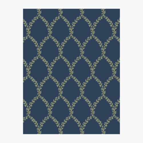 Laurel Wallpaper Sample - Navy