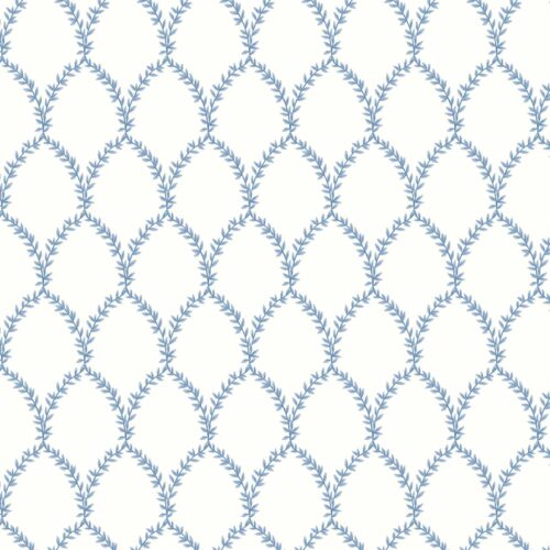 Alternative view of Laurel Wallpaper - Blue & White