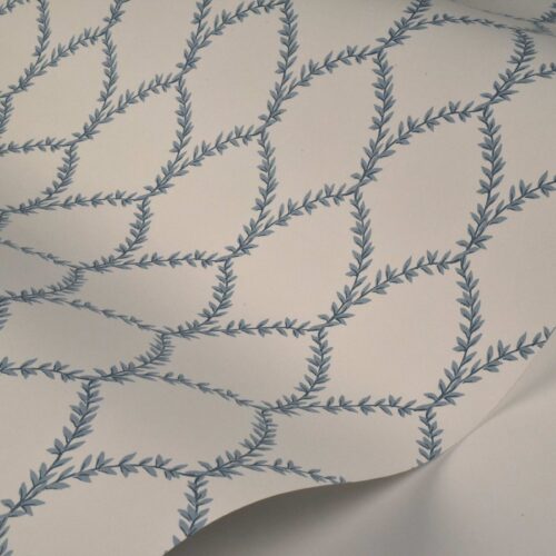Alternative view of Laurel Wallpaper Sample - Blue & White