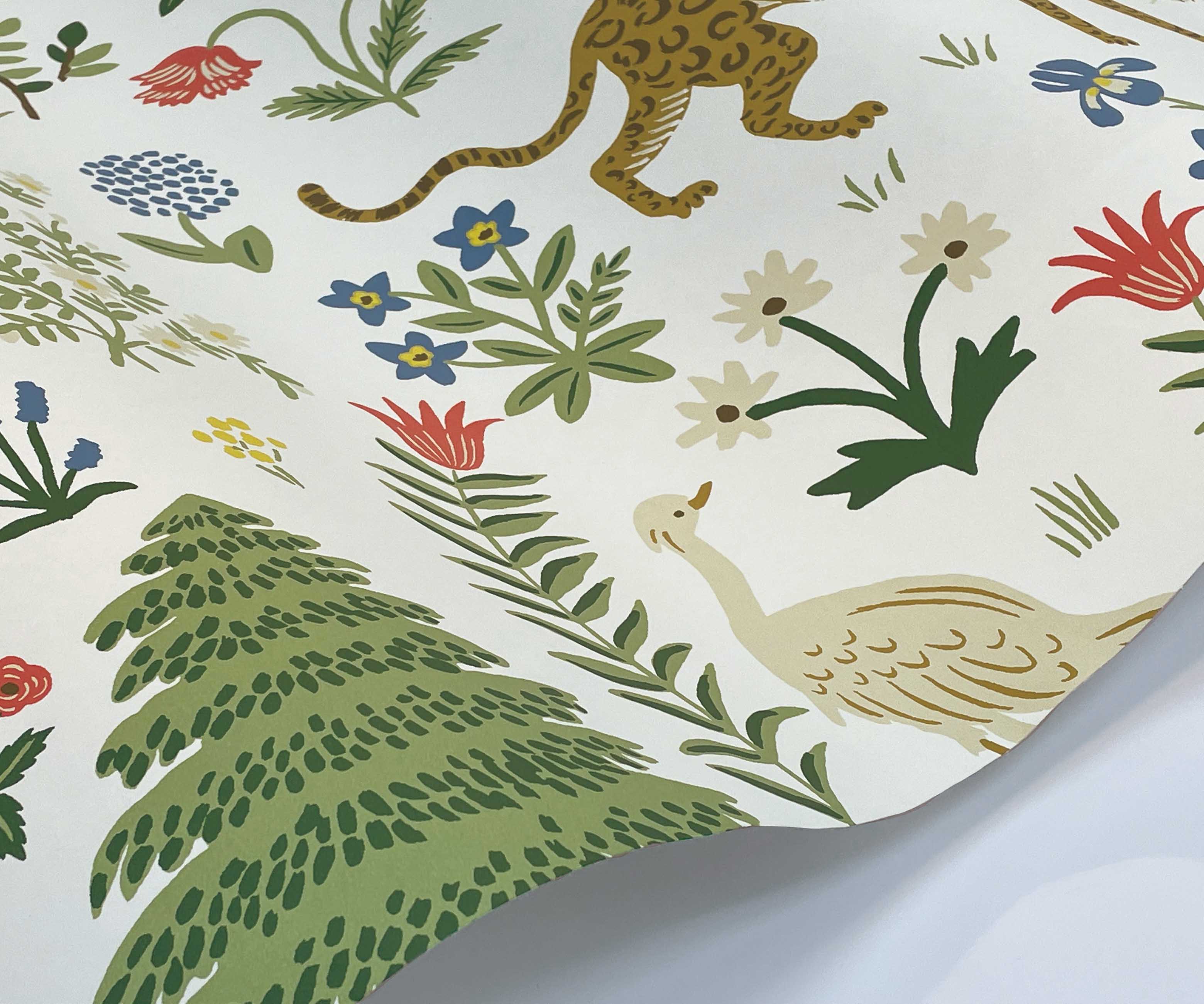 Menagerie Wallpaper Sample - White - Image 2