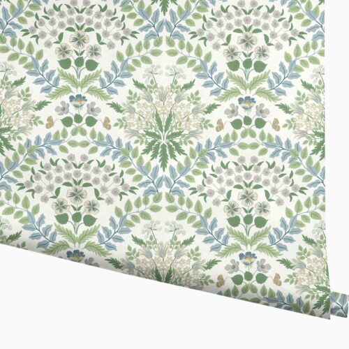 Bramble Wallpaper - Blue & Green