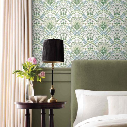 Alternative view of Bramble Wallpaper - Blue & Green