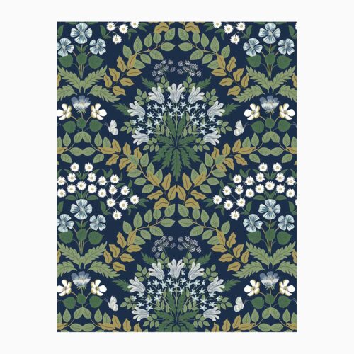 Bramble Wallpaper Sample - Navy