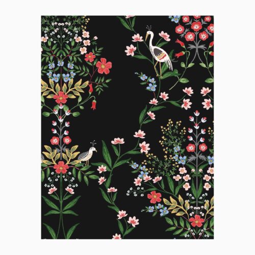 Luxembourg Wallpaper Sample - Black Multi