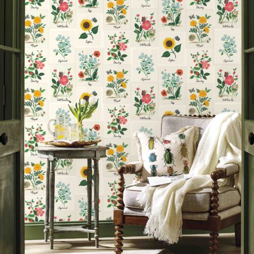 Alternative view of Botanical Prints Wallpaper - White