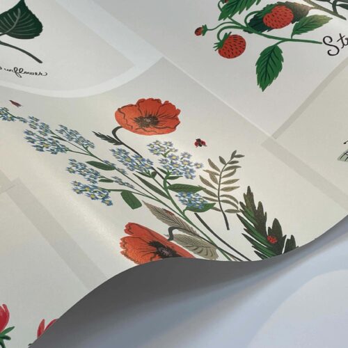 Alternative view of Botanical Prints Wallpaper Sample - White