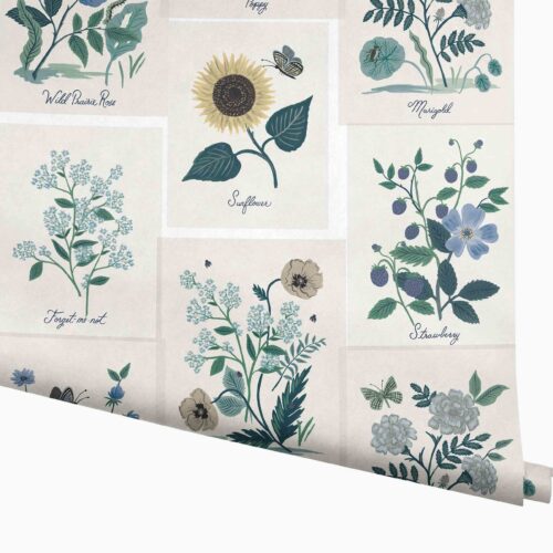 Botanical Prints Wallpaper - Indigo