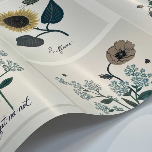 Alternative view of Botanical Prints Wallpaper Sample - Indigo
