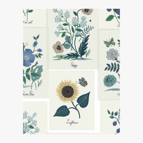 Botanical Prints Wallpaper Sample - Indigo