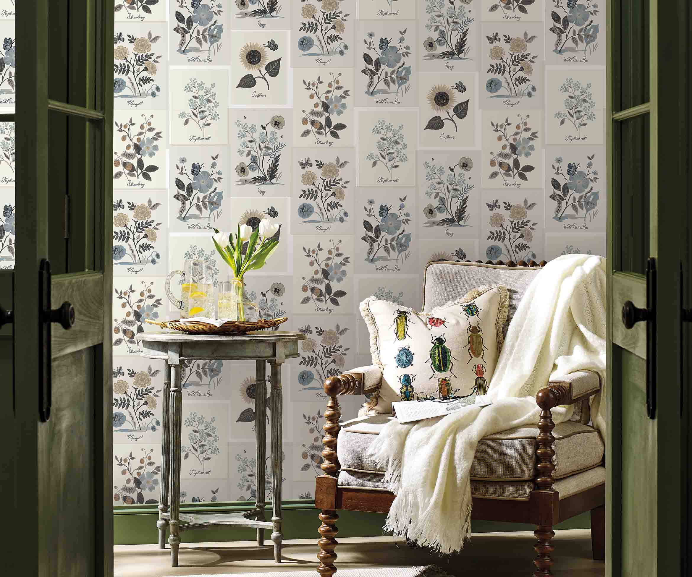 Botanical Prints Wallpaper - Linen - Image 2