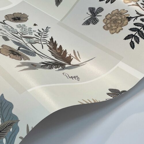 Alternative view of Botanical Prints Wallpaper Sample - Linen