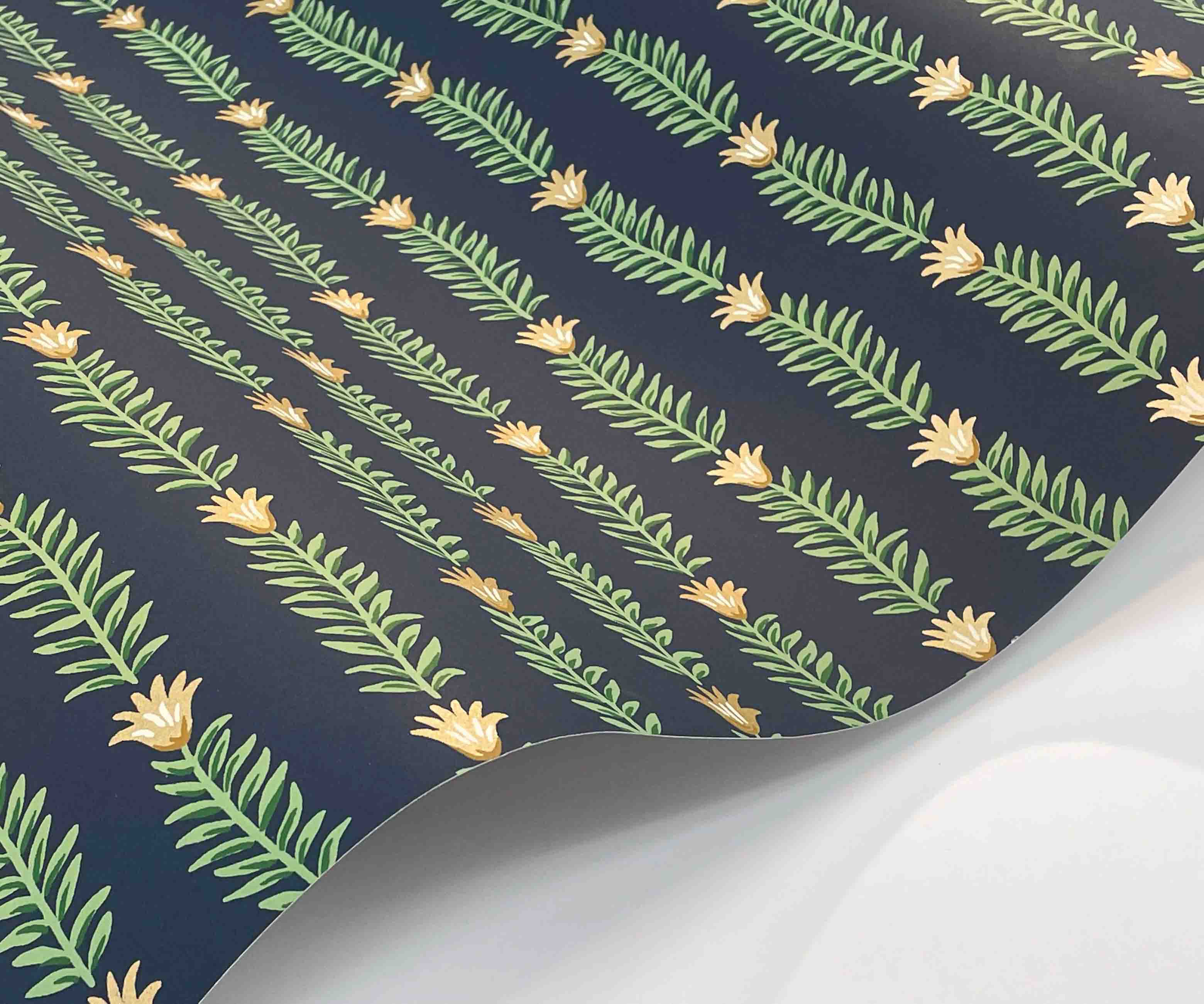 Eden Wallpaper Sample - Navy - Image 2