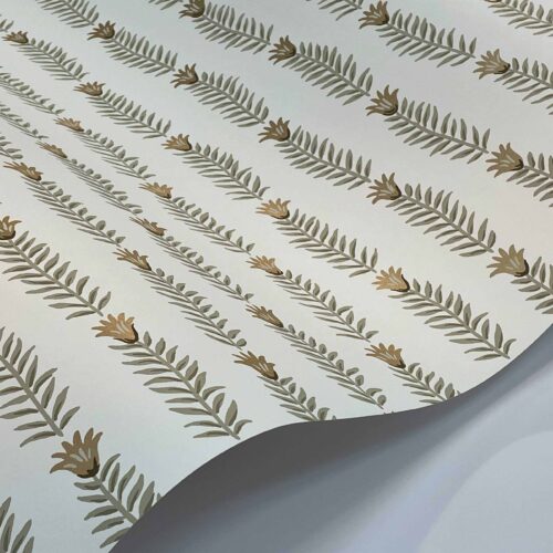Alternative view of Eden Wallpaper Sample - White & Metallic Gold