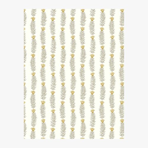 Eden Wallpaper Sample - White & Metallic Gold