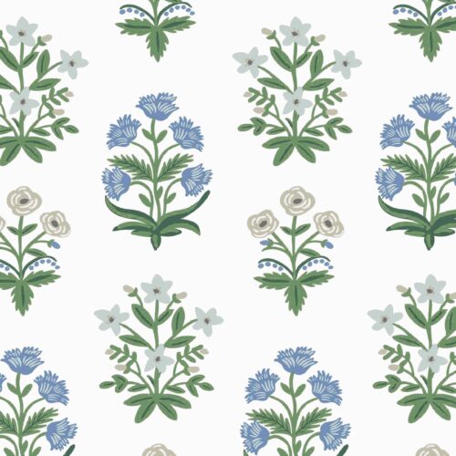 Alternative view of Mughal Rose Wallpaper - Indigo