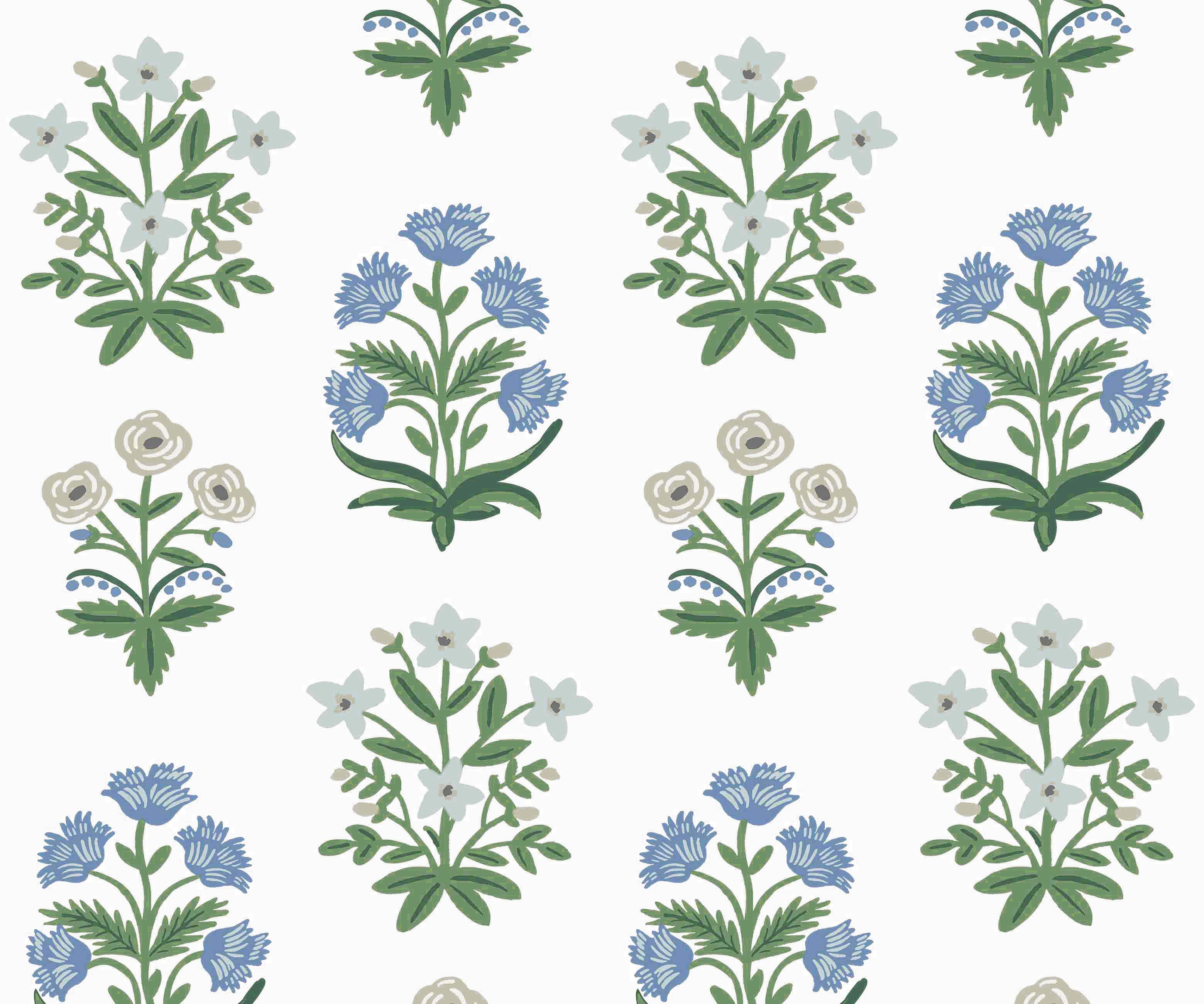 Mughal Rose Wallpaper - Indigo - Image 2
