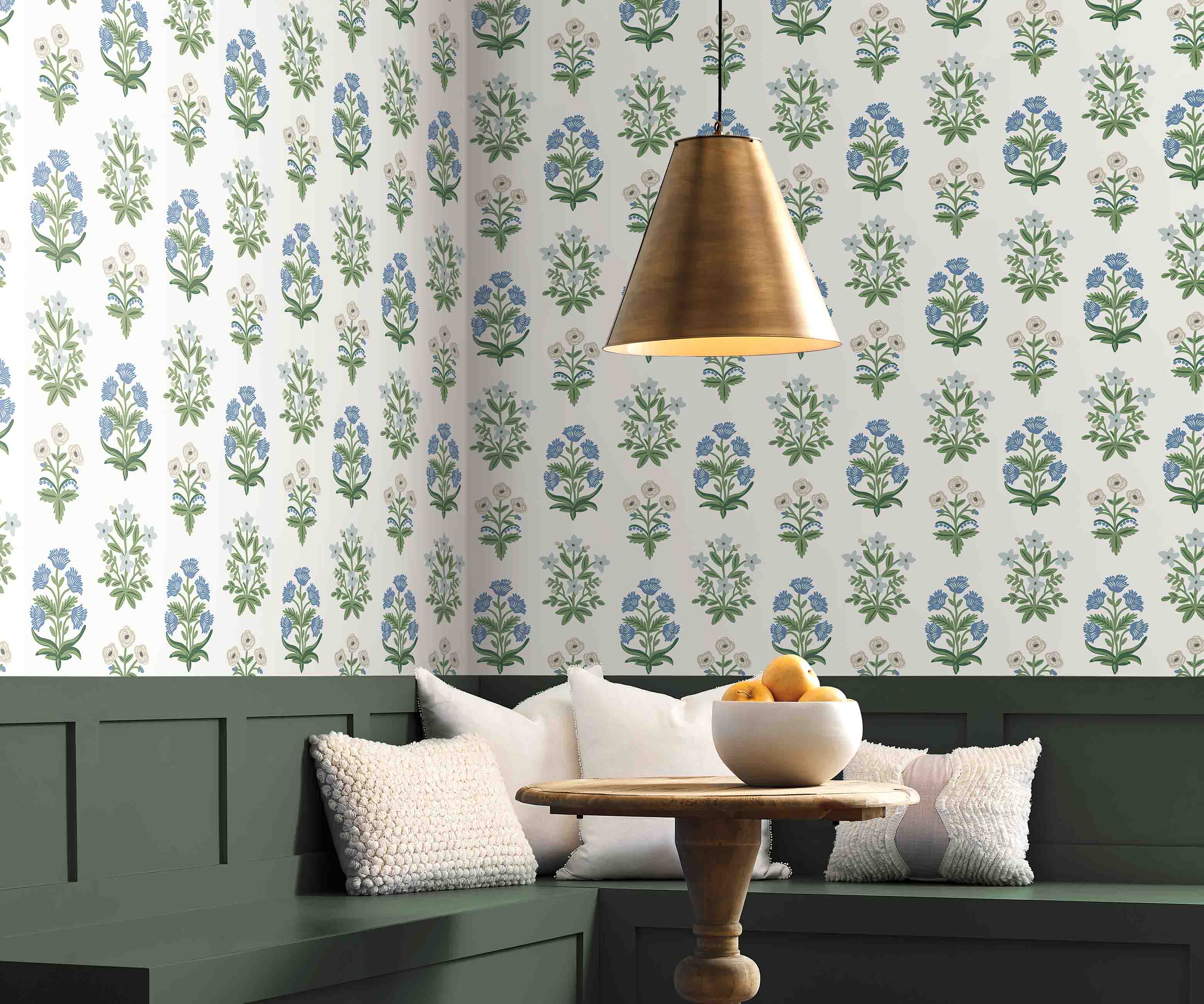 Mughal Rose Wallpaper - Indigo - Image 4