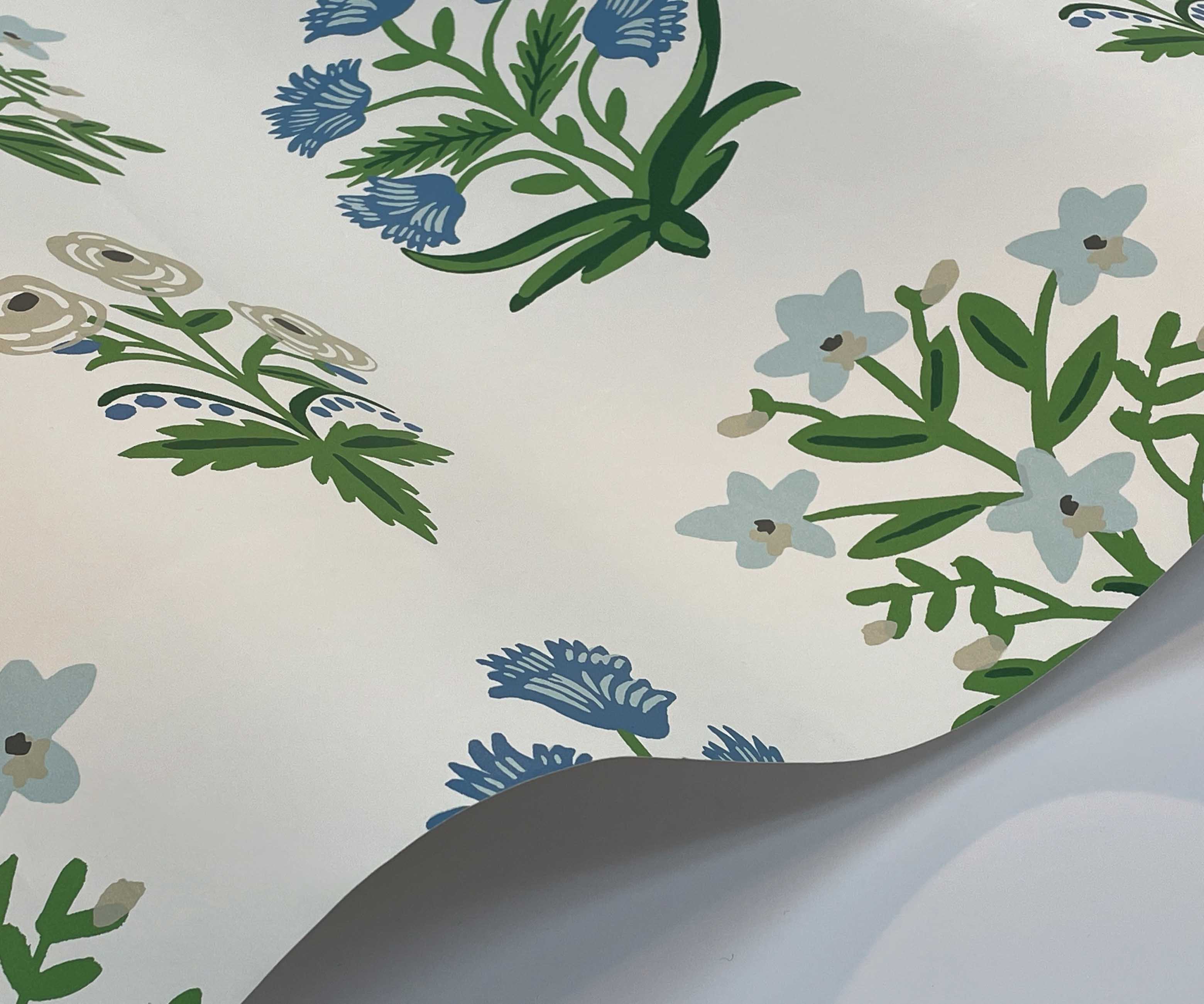 Mughal Rose Wallpaper - Indigo - Image 3