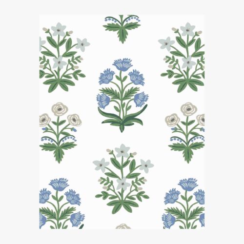Mughal Rose Wallpaper Sample - Indigo