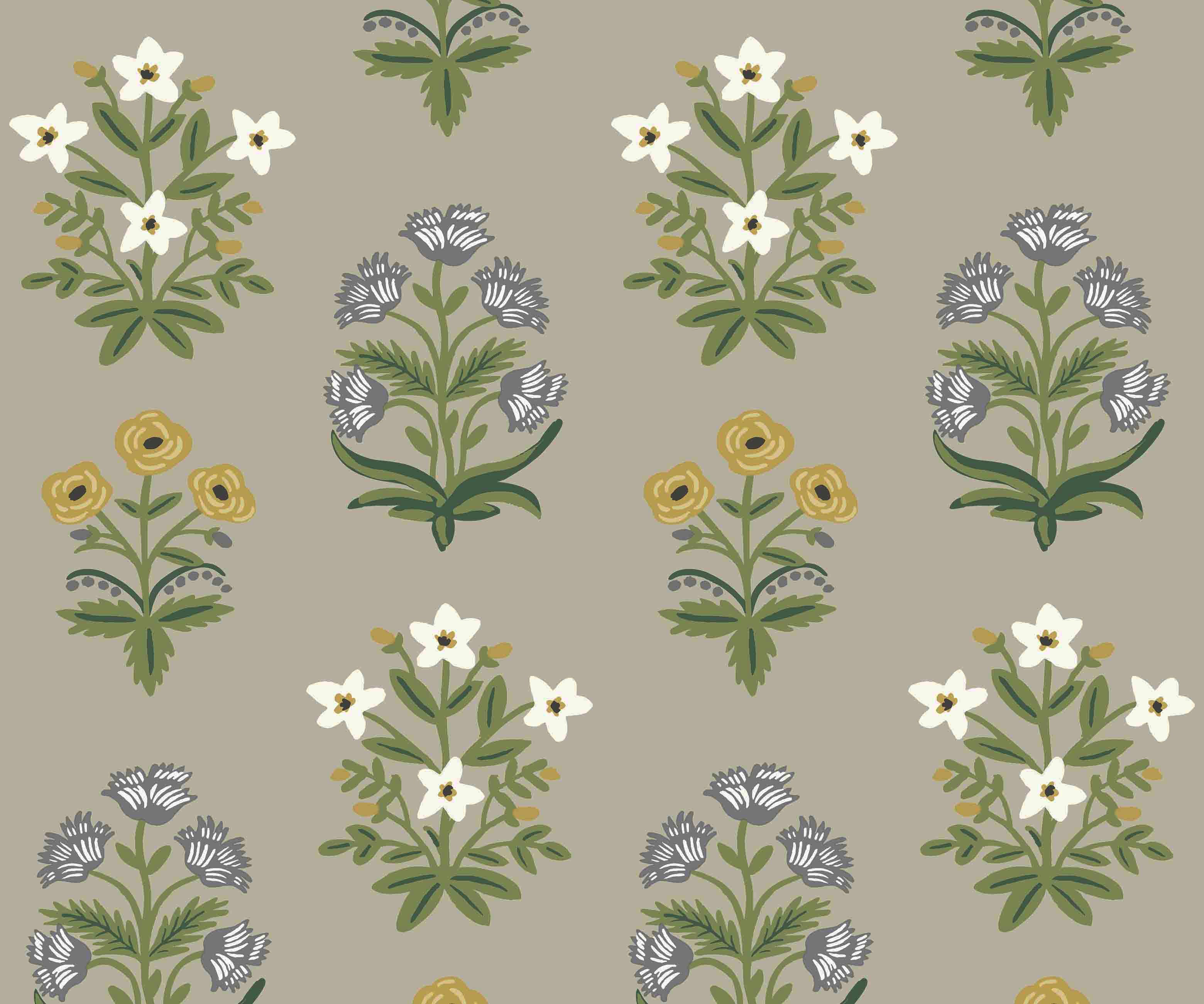 Mughal Rose Wallpaper - Linen - Image 2