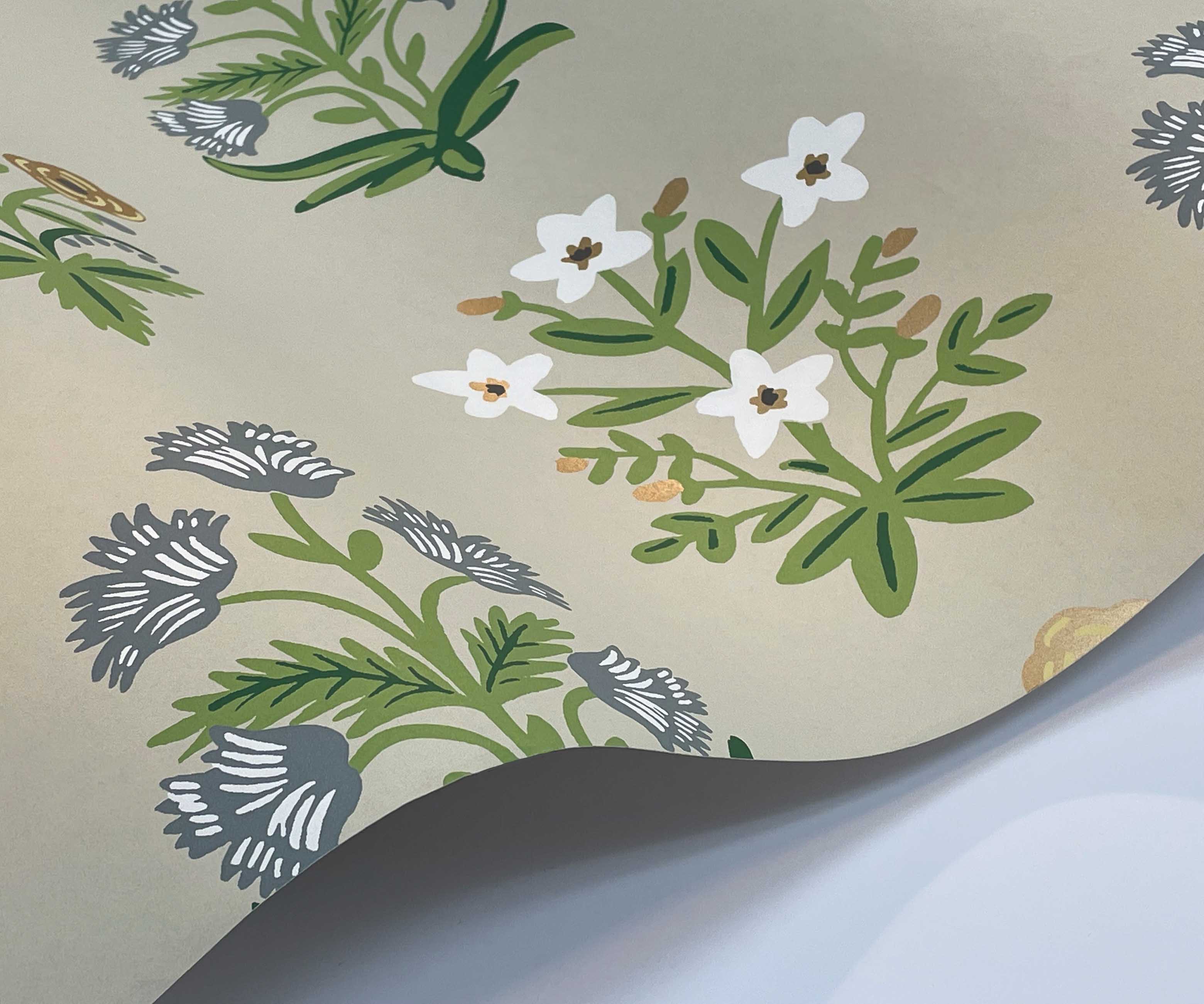 Mughal Rose Wallpaper - Linen - Image 3
