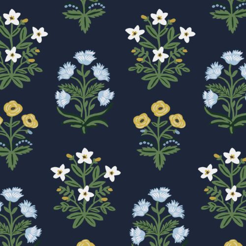 Alternative view of Mughal Rose Wallpaper - Navy