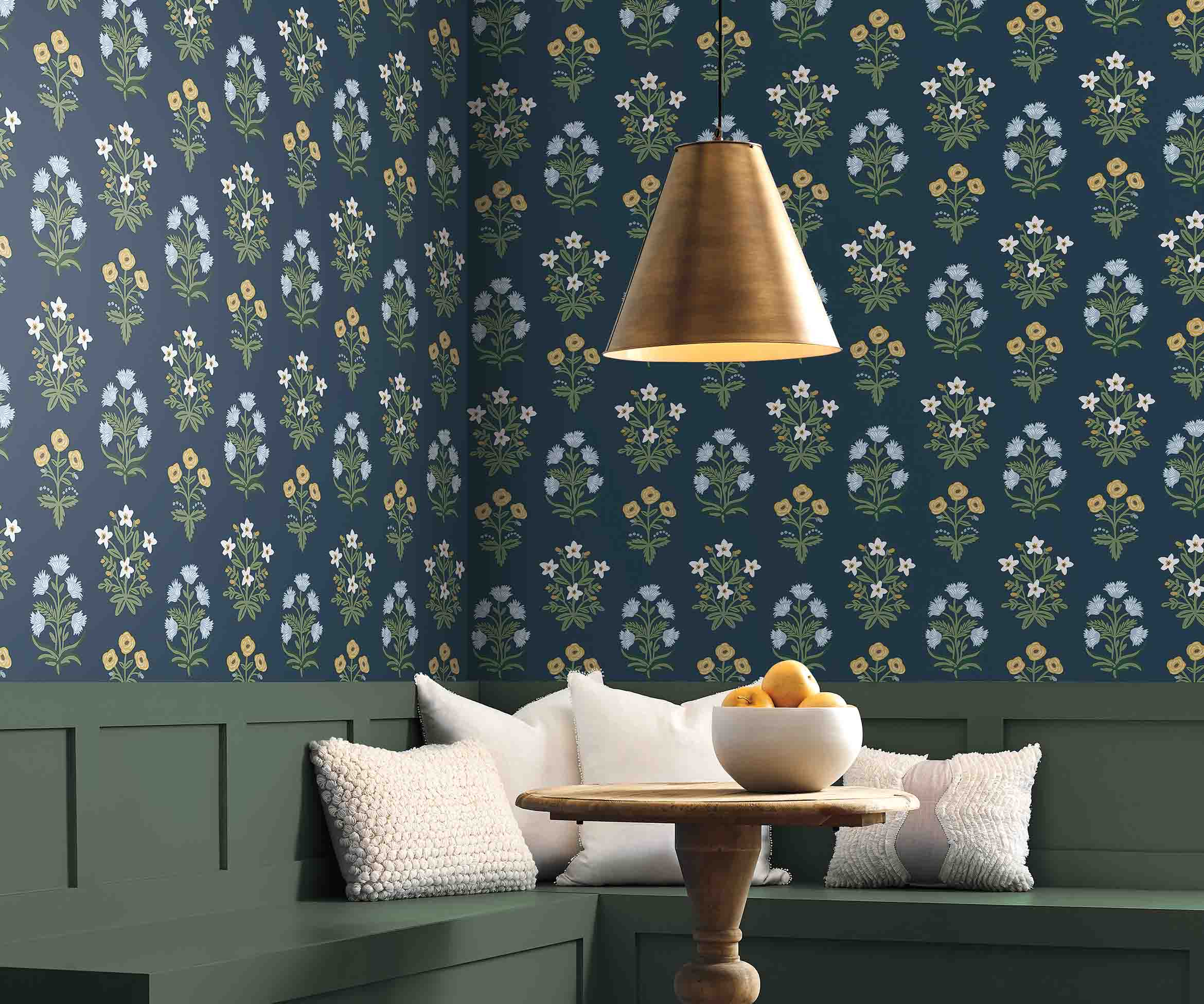 Mughal Rose Wallpaper - Navy - Image 4