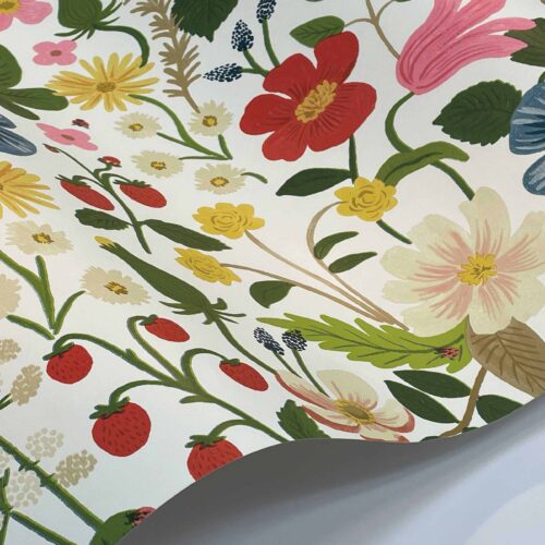 Alternative view of Strawberry Fields Wallpaper Sample - White