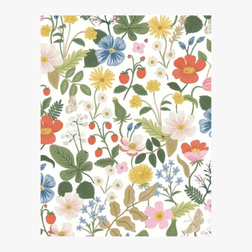 Strawberry Fields Wallpaper Sample - White